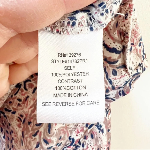 Daniel Rainn Boho Tunic Crochet Size Small Paisley Swirl Lightweight Popover Top - Picture 4 of 8